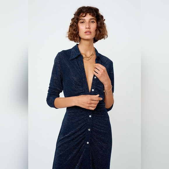 NWT Revolve Suboo Asha Lurex Shirt Dress - Picture 4 of 12